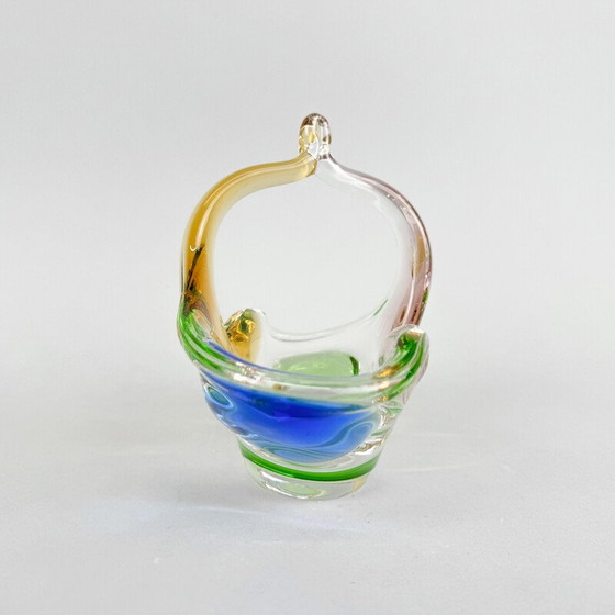 Image 1 of Vintage Art glazen kom van Frantisek Zemek voor Mstisov Glasblazerij, Tsjecho-Slowakije 1950