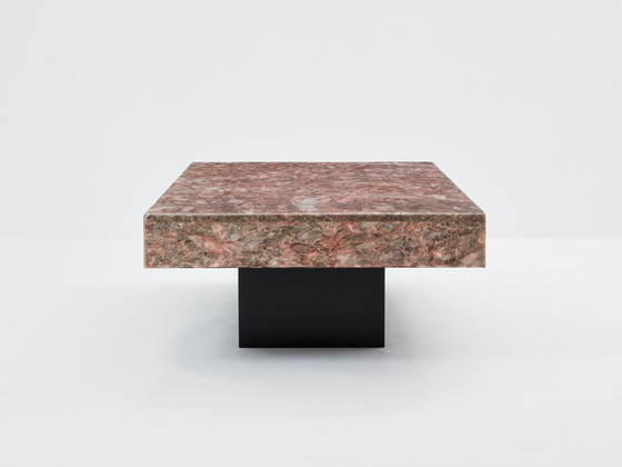 Image 1 of Italiaanse Rose kristallen albasten salontafel eind 1970