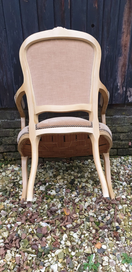 Image 1 of Antieke Witte Louie Zestien Fauteuil