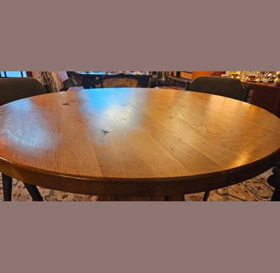 Image 1 of Robuuste Ronde Vurenhouten Tafel