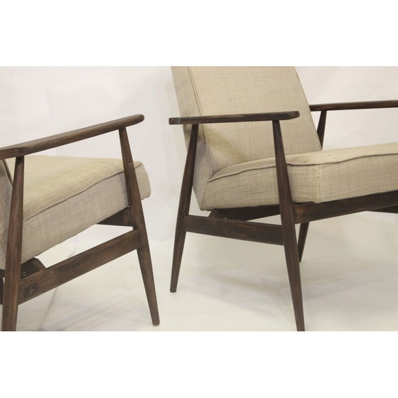 Image 1 of Paar vintage fauteuils 300-190 in beige stof van Henryk Lis, 1970