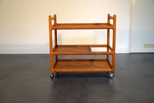 Mid Century Teakhouten Bar Trolley van Johannes Andersen voor Silkeborg