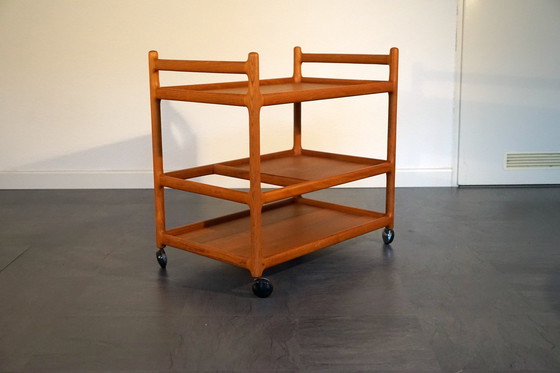 Image 1 of Mid Century Teakhouten Bar Trolley van Johannes Andersen voor Silkeborg