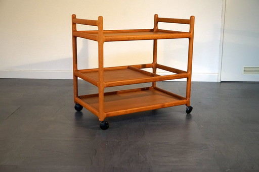 Mid Century Teakhouten Bar Trolley van Johannes Andersen voor Silkeborg