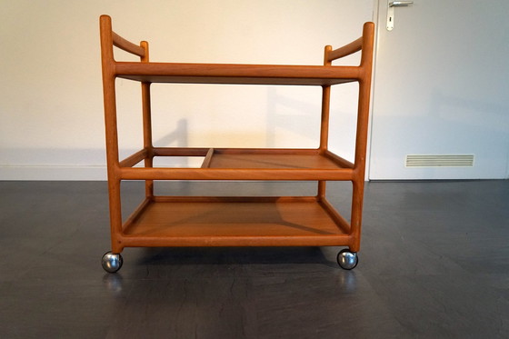 Image 1 of Mid Century Teakhouten Bar Trolley van Johannes Andersen voor Silkeborg