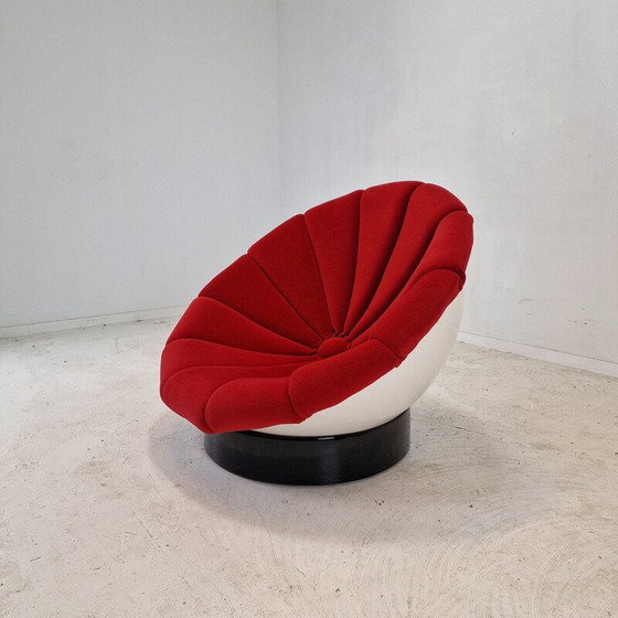 Image 1 of Vintage Girasole fauteuil in glasvezel en stof van Luciano Frigerio, Italië 1970