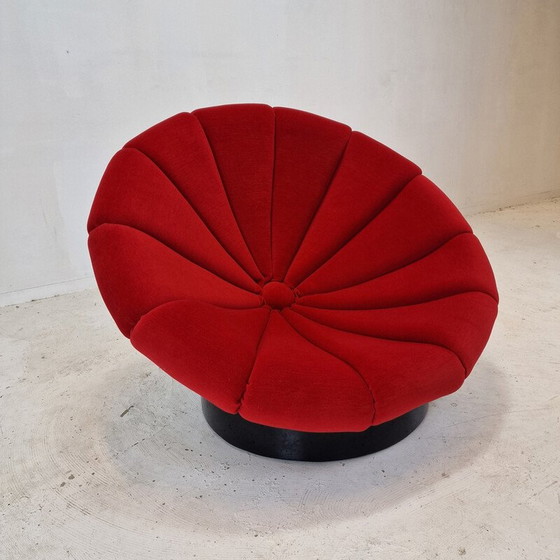 Image 1 of Vintage Girasole fauteuil in glasvezel en stof van Luciano Frigerio, Italië 1970