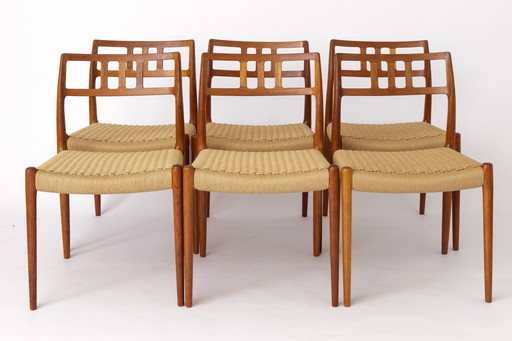 6 Niels Moller Stoelen, Model 79, 1960S Vintage, Teak, Deens