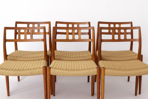 6 Niels Moller Stoelen, Model 79, 1960S Vintage, Teak, Deens