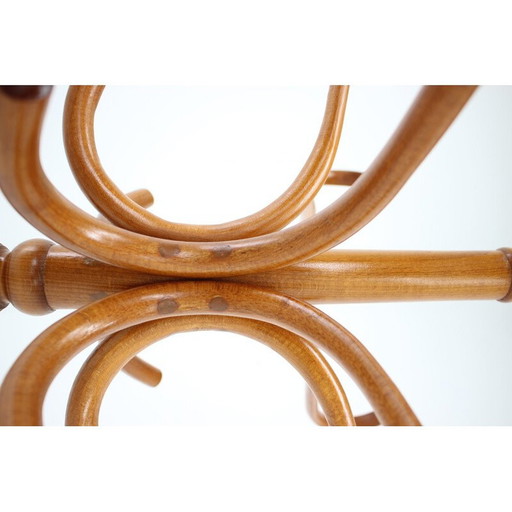 Vintage beuken kapstok van Ton, Tsjecho-Slowakije 1980