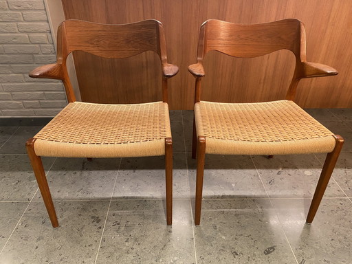 2X Niels Otto Møller Eetkamerstoel Model 55