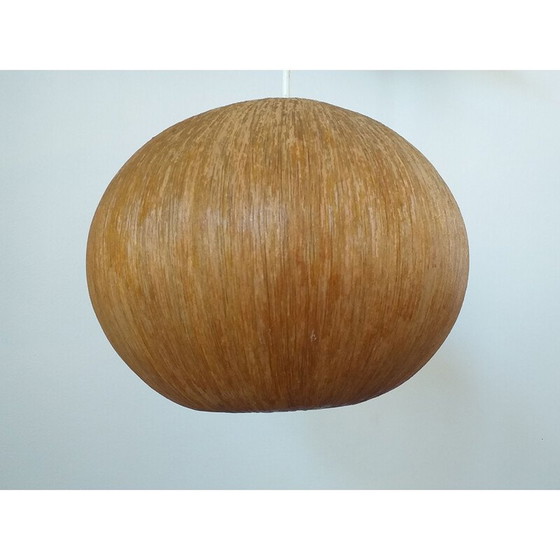 Image 1 of Vintage hanglamp van hout en fineer, Denemarken 1960