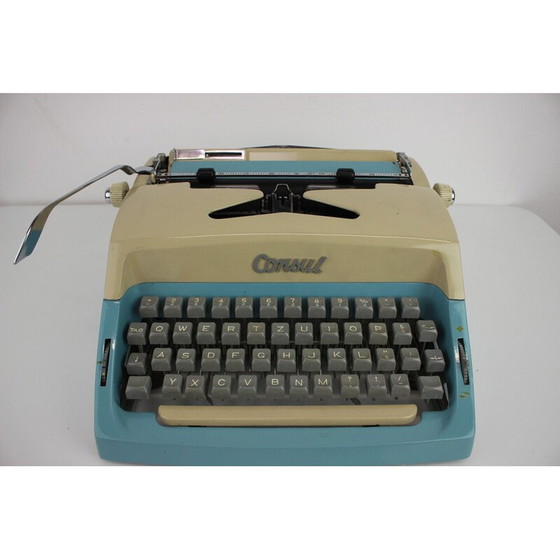 Image 1 of Vintage metalen, plastic typemachine voor consul, Tsjechoslowakije 1960