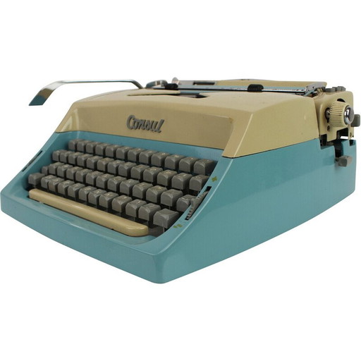 Vintage metalen, plastic typemachine voor consul, Tsjechoslowakije 1960