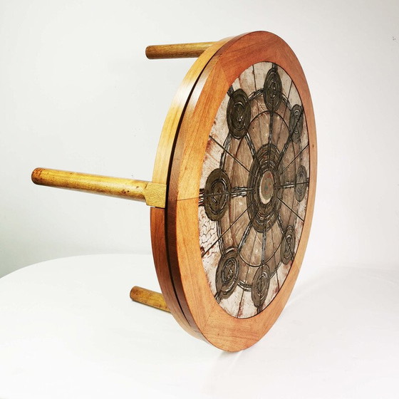 Image 1 of Vintage salontafel met keramiek van Ox Art, Denemarken 1970