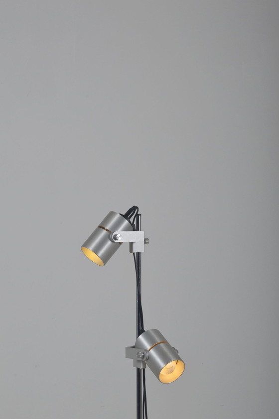 Image 1 of Deense vloerlamp met 2 spots van J. Junge, jaren '70