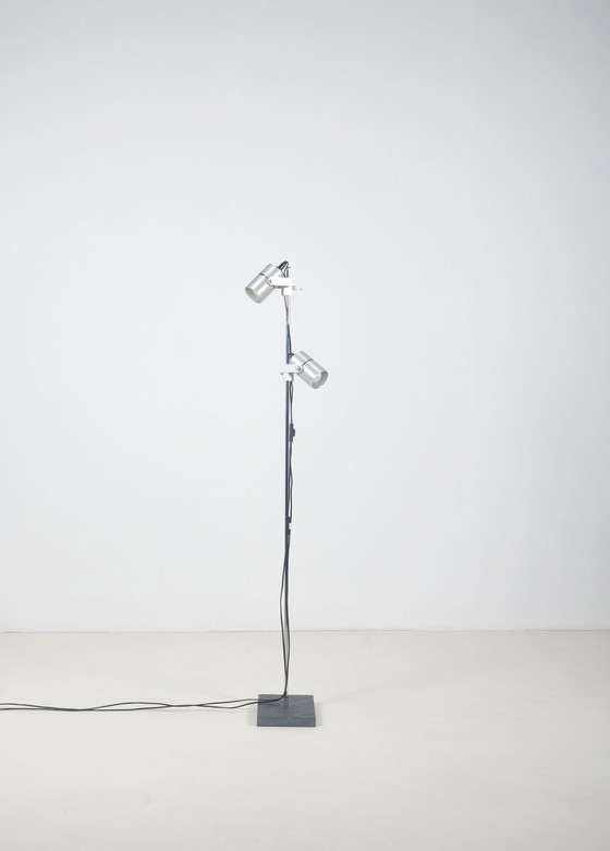 Image 1 of Deense vloerlamp met 2 spots van J. Junge, jaren '70