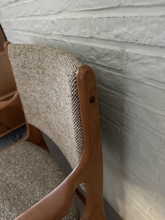 Image 1 of Vintage eetkamertafel + 6 eetkamerstoelen