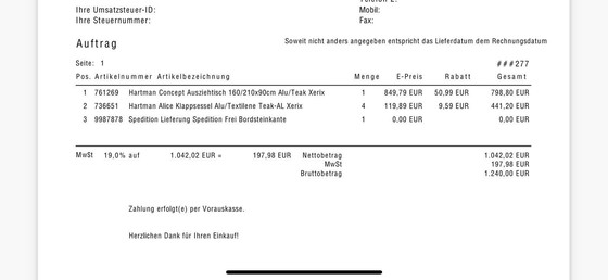 Image 1 of Tuinmeubilair - 1 tafel+4 stoelen+2 krukjes