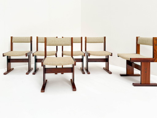 6X Palissander eetkamerstoelen van Poul H. Poulsen voor Gangsø Møbler, 1960S