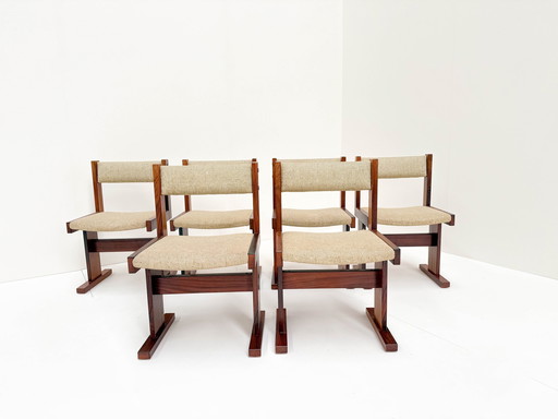 6X Palissander eetkamerstoelen van Poul H. Poulsen voor Gangsø Møbler, 1960S