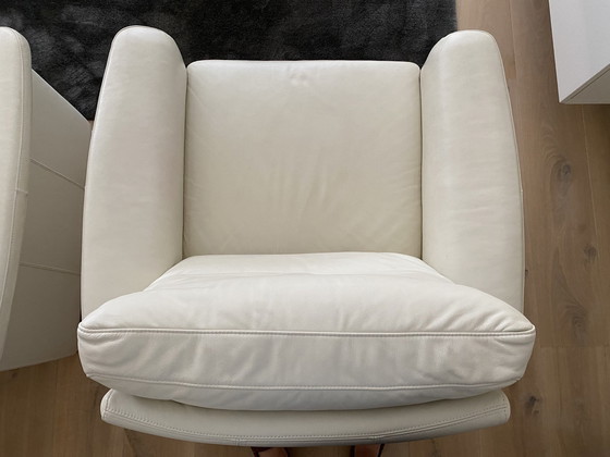 Image 1 of 2x Laauser fauteuils van nappaleer