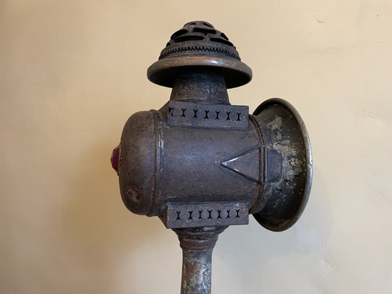 Image 1 of Industriele Staande Lamp Vloerlamp Op Oud Statief Frans