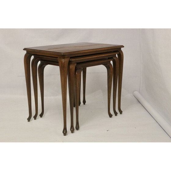 Image 1 of Vintage nesttafels van kersenhout, 1970