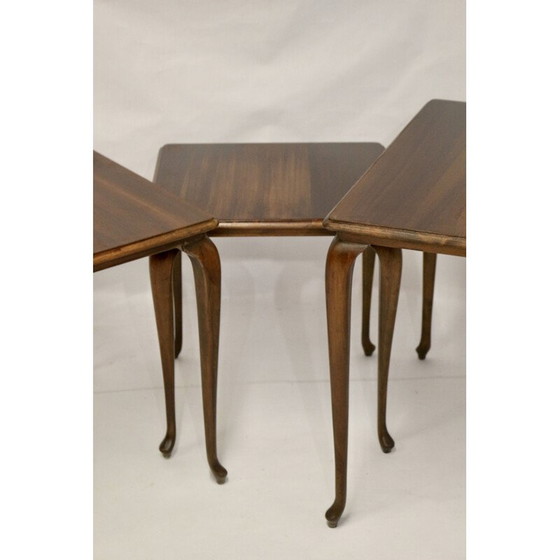 Image 1 of Vintage nesttafels van kersenhout, 1970