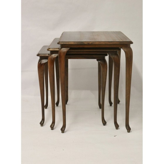 Image 1 of Vintage nesttafels van kersenhout, 1970