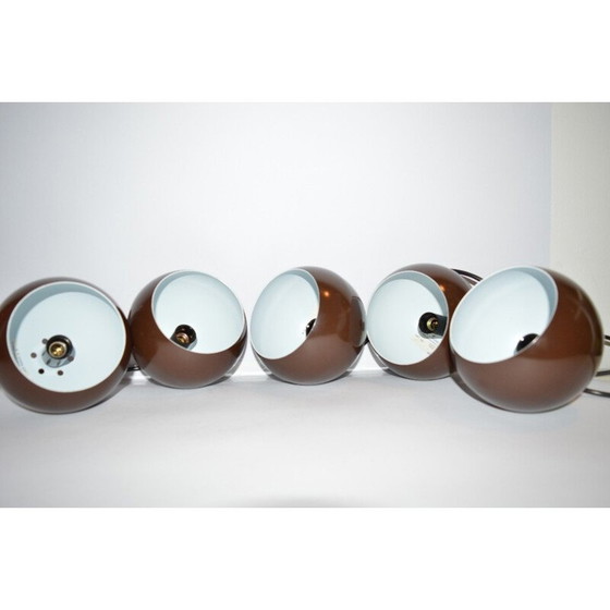 Image 1 of Bruine vintage hanglamp van E.S.Horn, Denemarken 1970