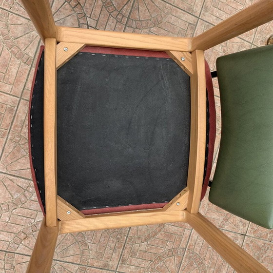 Image 1 of Vintage fauteuil in teakhout en poederroze stof, 1960