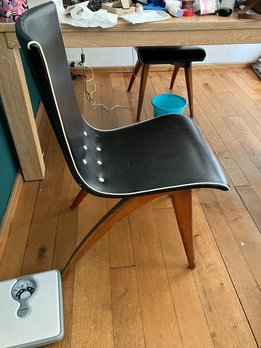 2x Cj Van Os Vintage Stoelen