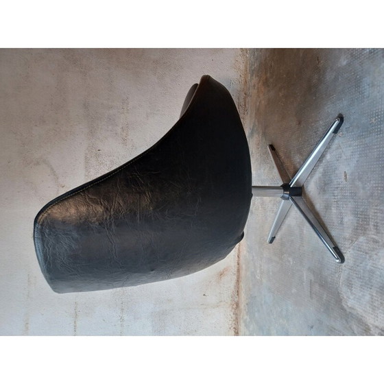 Image 1 of Vintage draaistoel in zwart, jaren 1970