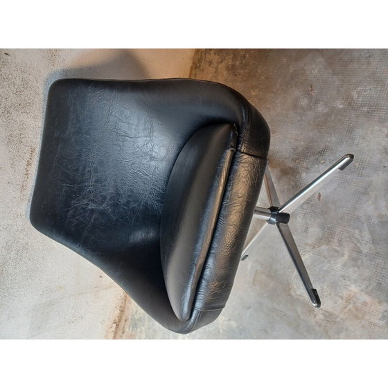 Image 1 of Vintage draaistoel in zwart, jaren 1970