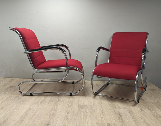 Image 1 of 2x Gebr van der stroom dutch originals model schuitema ps 55 fauteuil