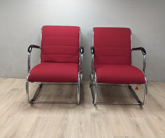 Image 1 of 2x Gebr van der stroom dutch originals model schuitema ps 55 fauteuil