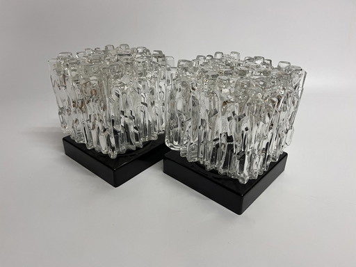 2X Mid Century Plafonnière Glas