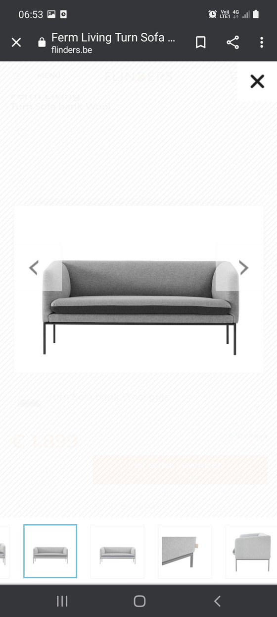 Image 1 of Ferm living Turn sofa 3 zit lichtgrijs-donkergrijs