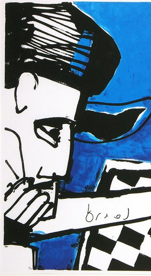 Herman Brood Zeefdruk    CHESS      -----zeer groot!!!!