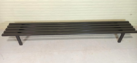 Image 1 of Vintage stalen lattenbank