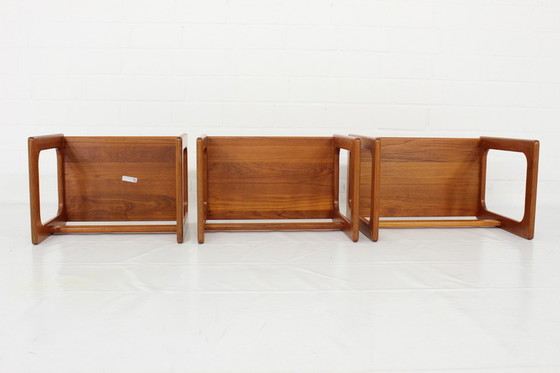 Image 1 of 3x Salin Nyborg Deense Mid Century Teak Nesting Table / bijzettafels