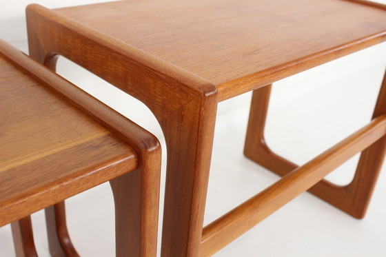 Image 1 of 3x Salin Nyborg Deense Mid Century Teak Nesting Table / bijzettafels