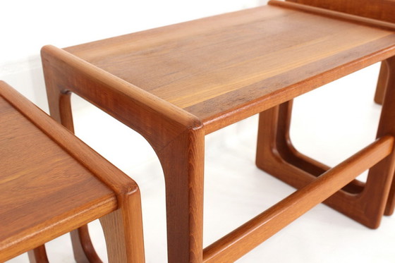 Image 1 of 3x Salin Nyborg Deense Mid Century Teak Nesting Table / bijzettafels