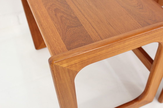 Image 1 of 3x Salin Nyborg Deense Mid Century Teak Nesting Table / bijzettafels