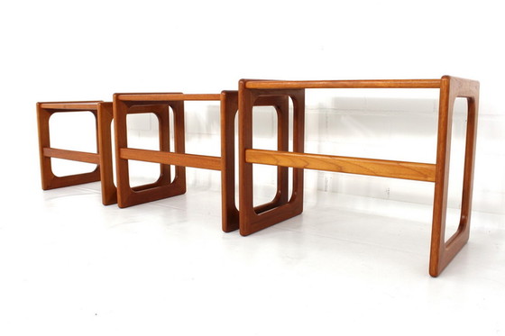 Image 1 of 3x Salin Nyborg Deense Mid Century Teak Nesting Table / bijzettafels