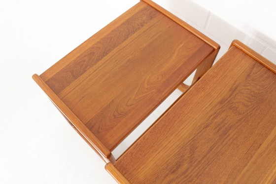 Image 1 of 3x Salin Nyborg Deense Mid Century Teak Nesting Table / bijzettafels