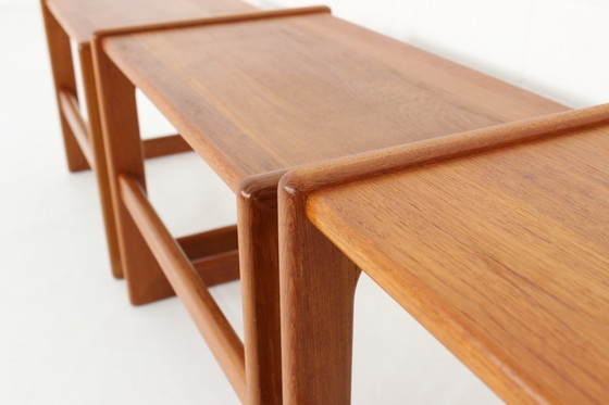 Image 1 of 3x Salin Nyborg Deense Mid Century Teak Nesting Table / bijzettafels