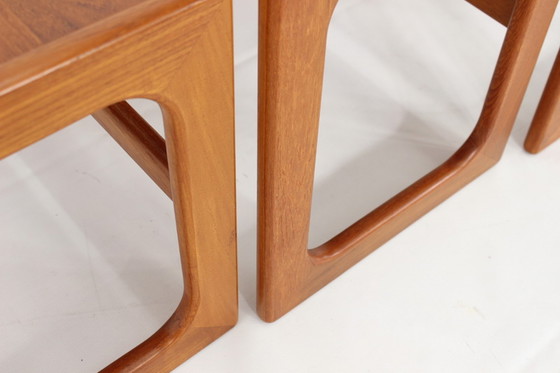 Image 1 of 3x Salin Nyborg Deense Mid Century Teak Nesting Table / bijzettafels