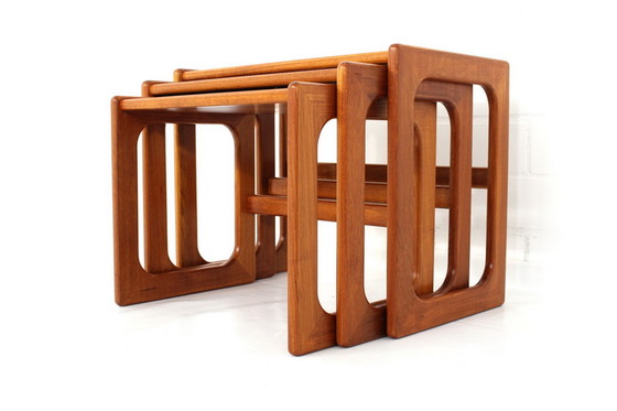 Image 1 of 3x Salin Nyborg Deense Mid Century Teak Nesting Table / bijzettafels